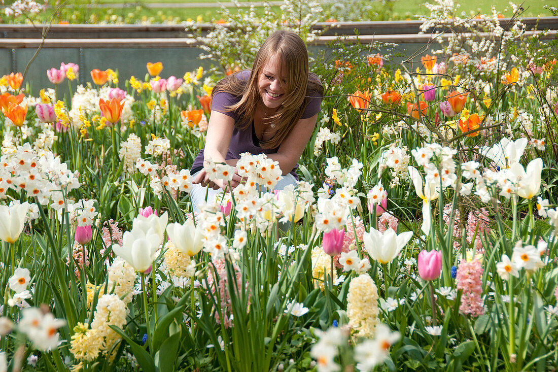 Woman in spring park