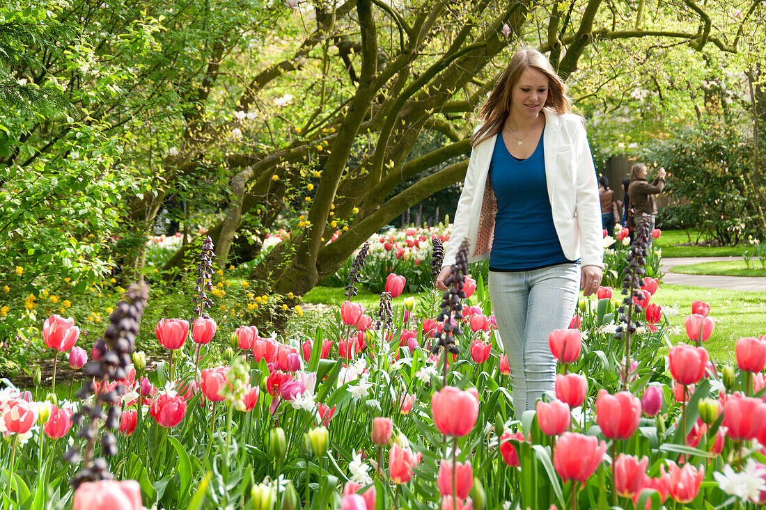 Woman in spring park