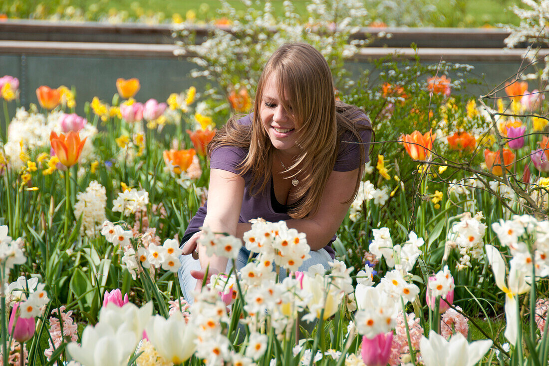 Woman in spring park