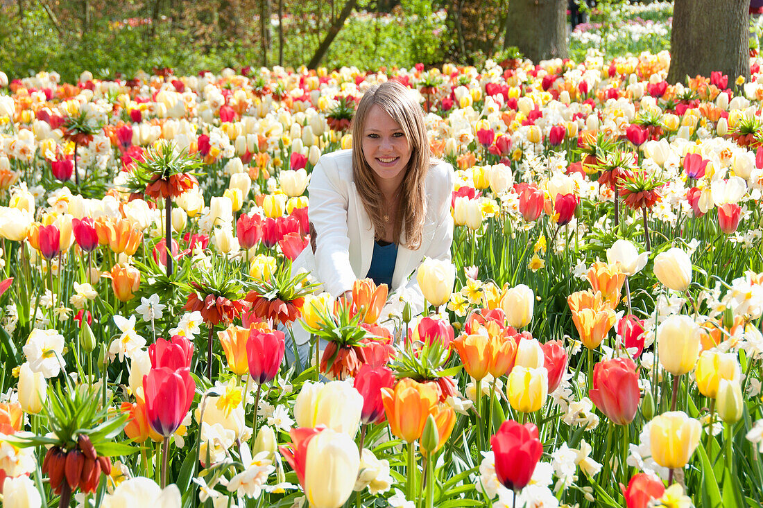 Woman in spring park