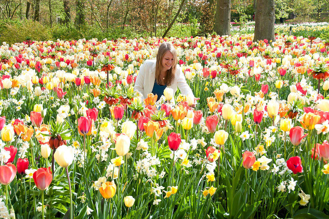 Woman in spring park