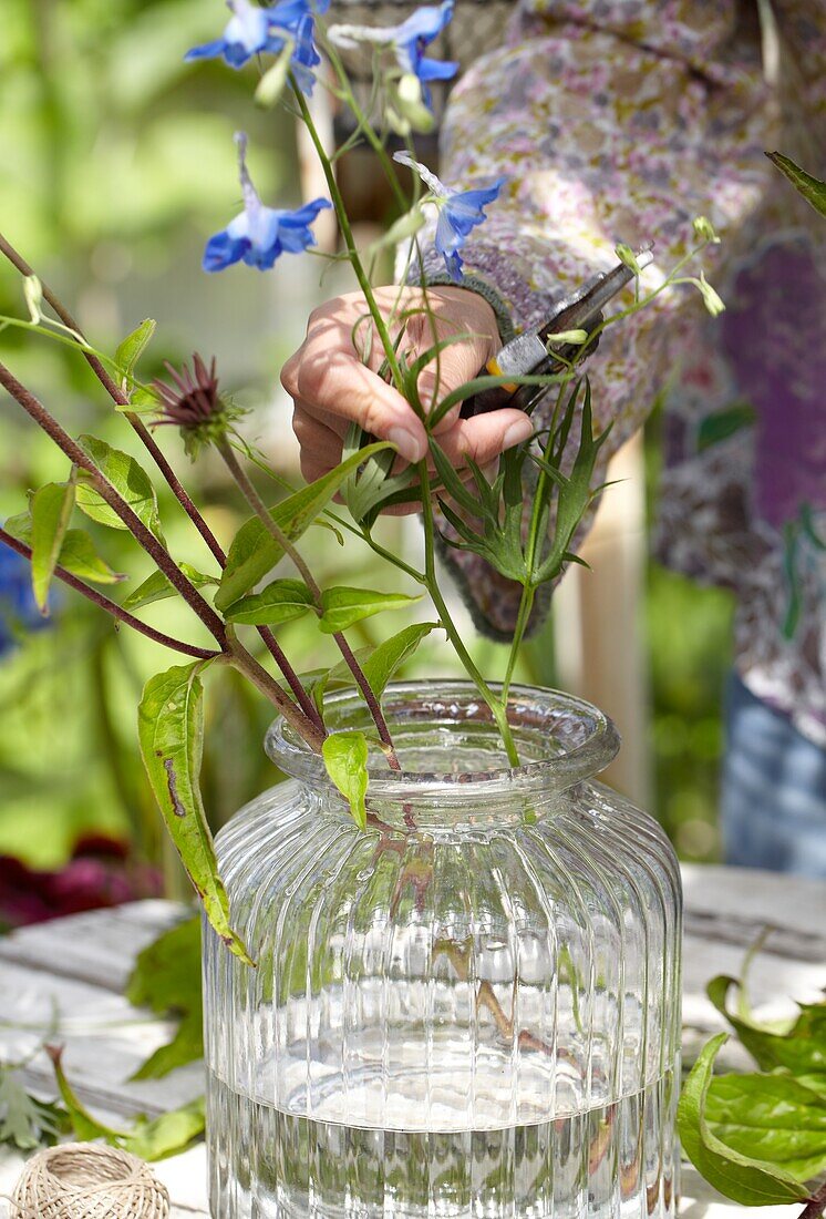 Making summer bouquet