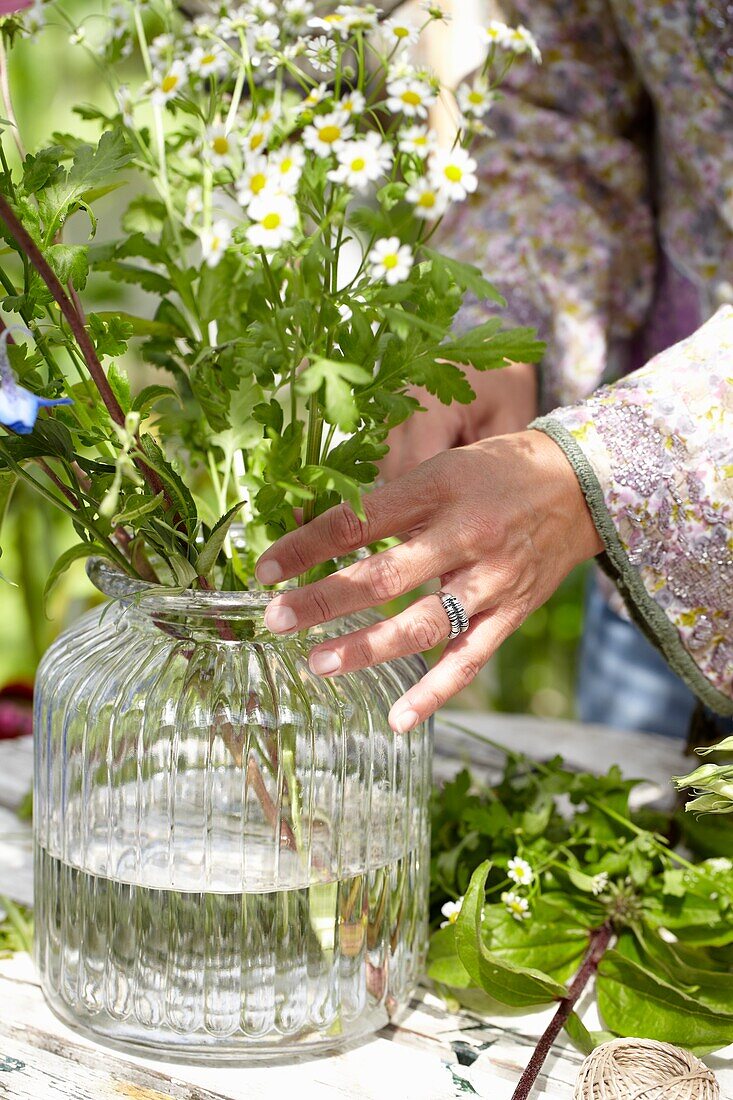 Making summer bouquet