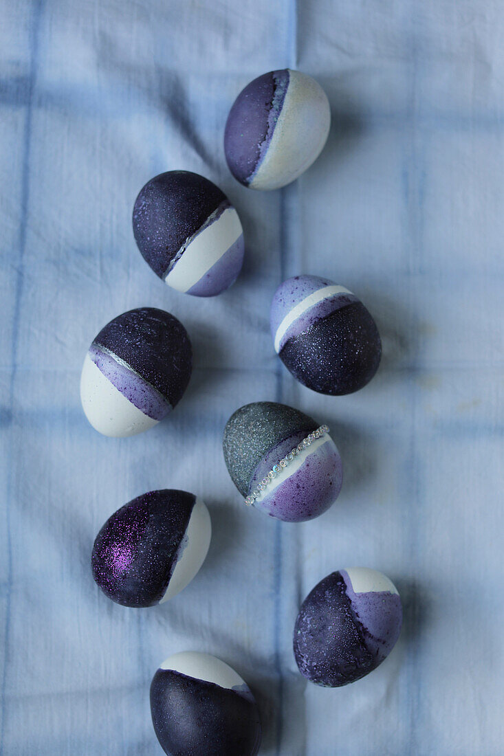 Multicoloured dyed Easter eggs