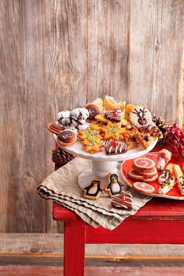 Heavenly biscuit parade with nuts, chocolate and fruit