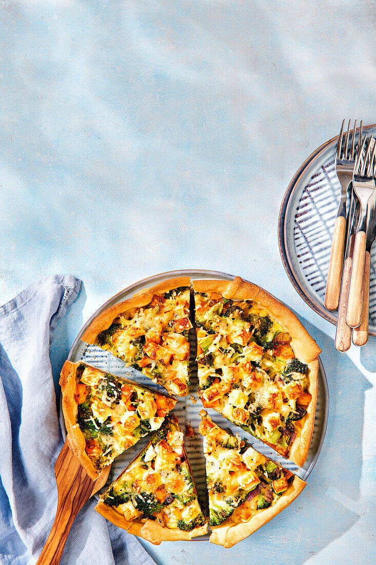 Sweet potato quiche with broccoli