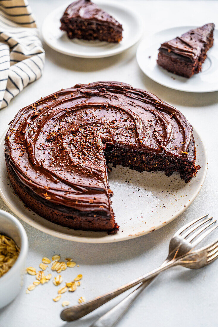 Chocolate cake with bananas (glutenfree)