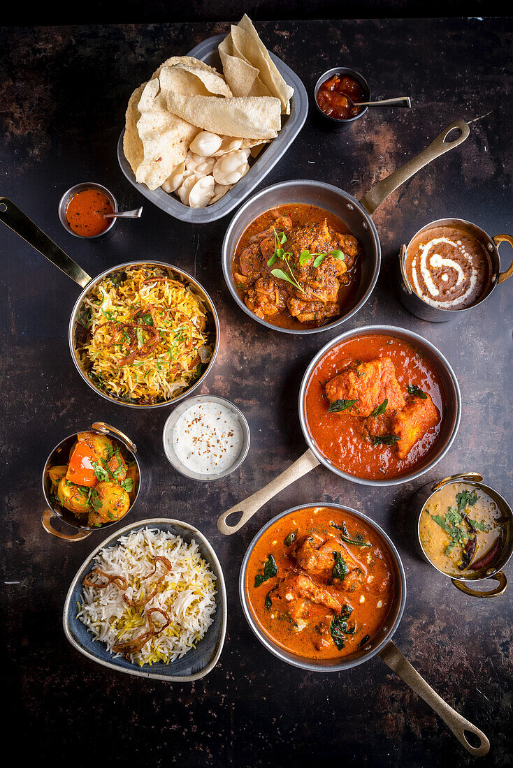 Various Indian dishes