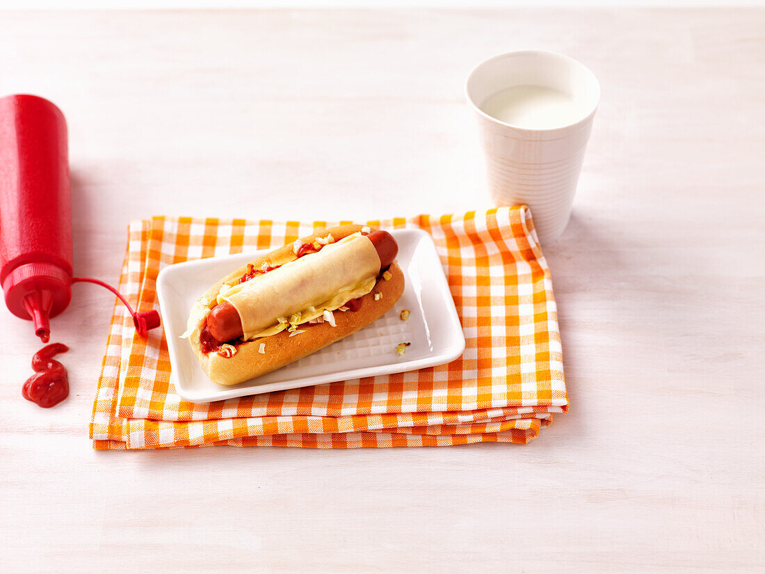 Hot dog with cheese