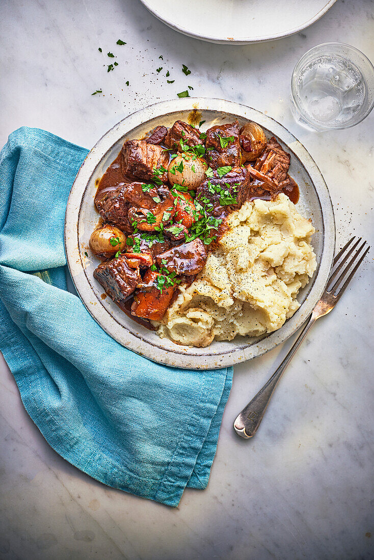 Boeuf Bourguignon from the slow cooker