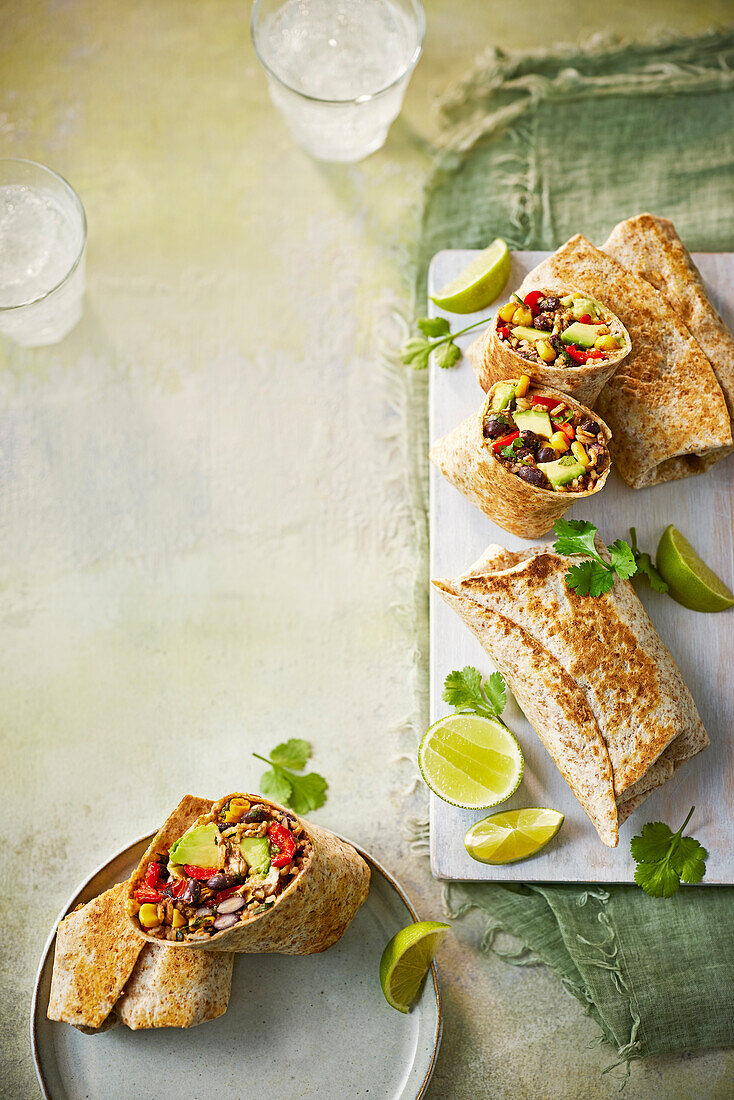 Healthy chicken burritos