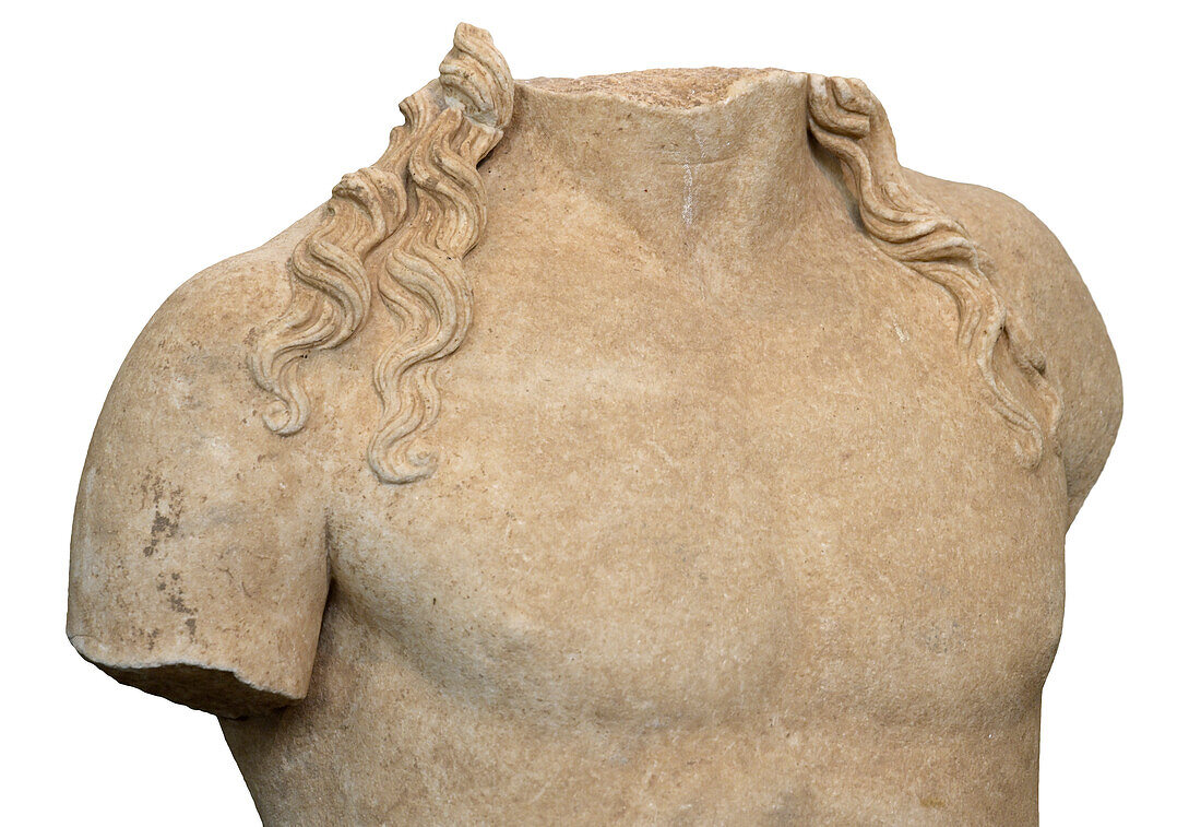 Marble torso of hero from Asclepieion.