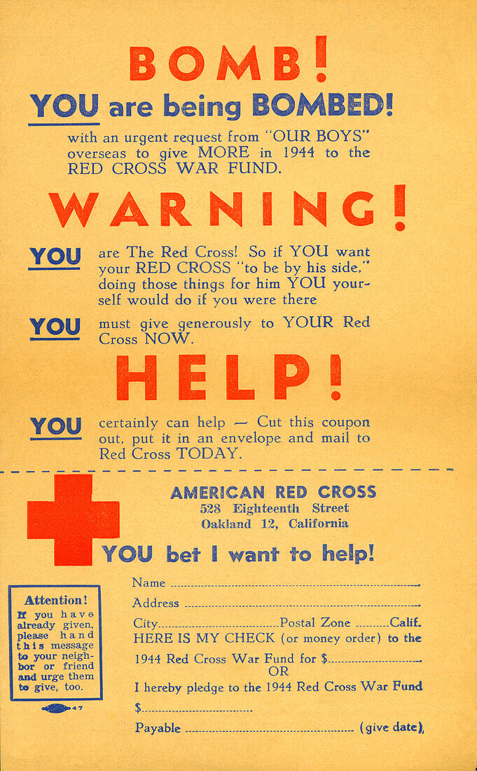 Red Cross war fund leaflet