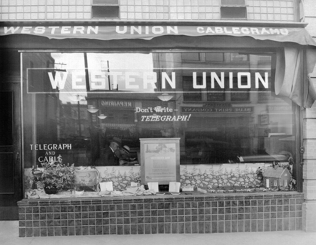 Western Union office, 1930s