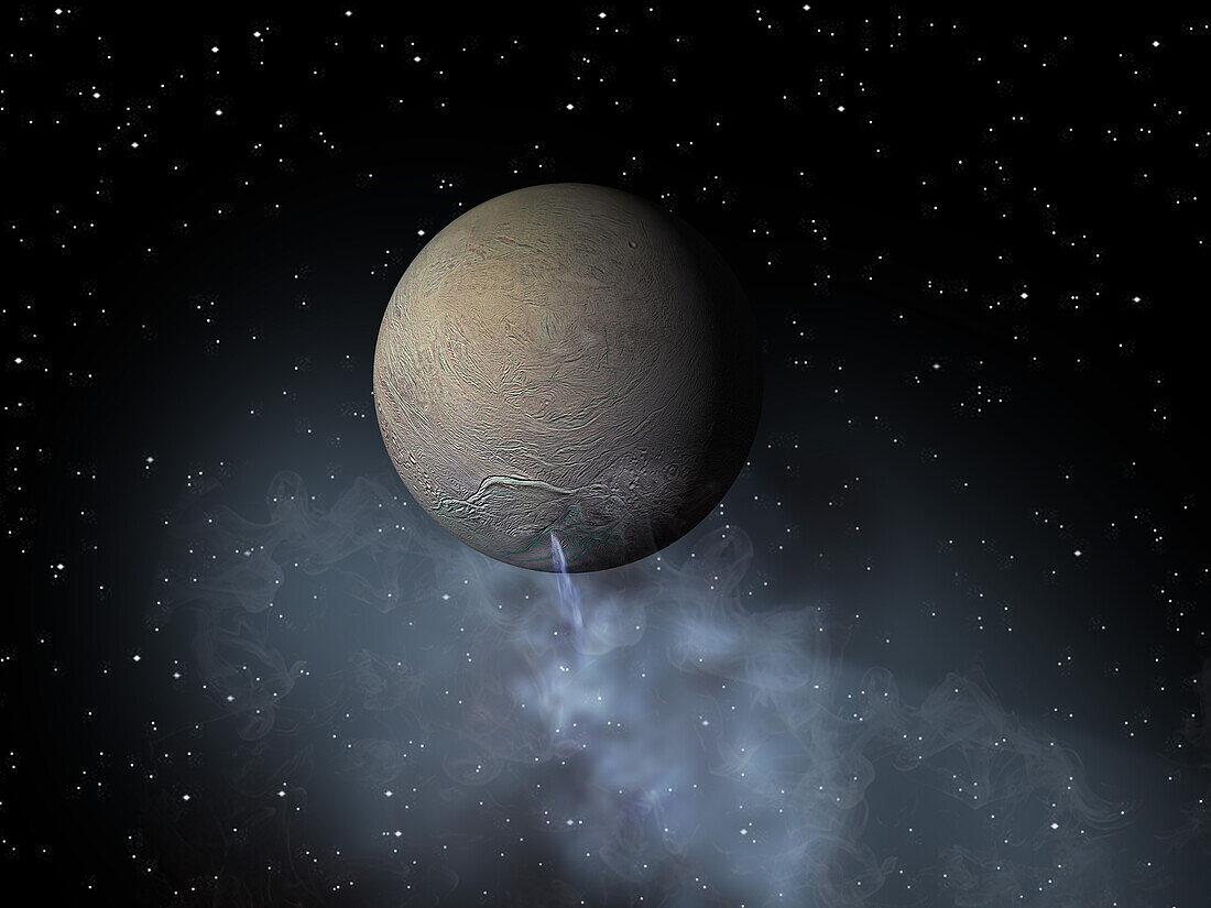 Cryovolcano on Enceladus, illustration