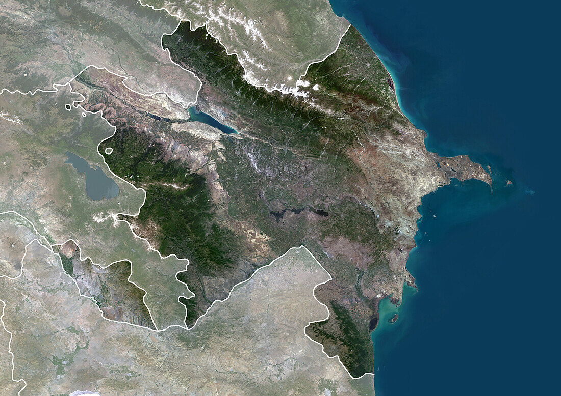 Azerbaijan, satellite image