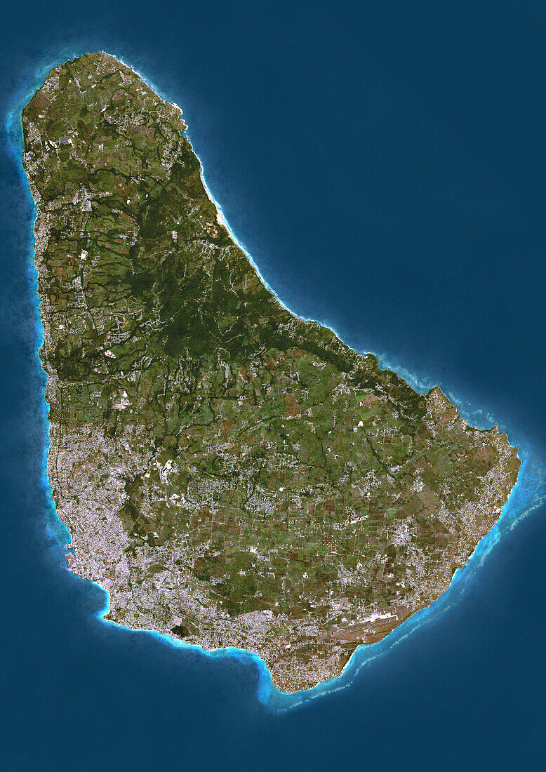 Barbados, satellite image