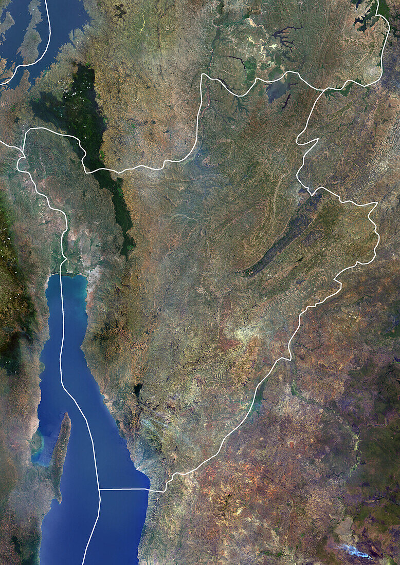 Burundi, satellite image