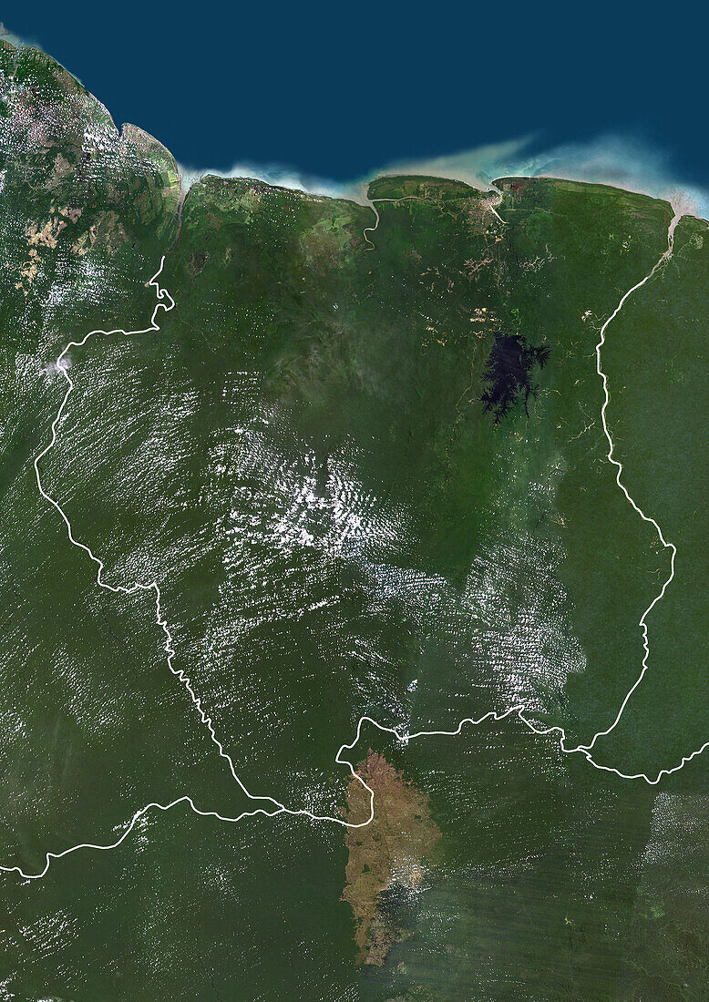 Suriname, satellite image