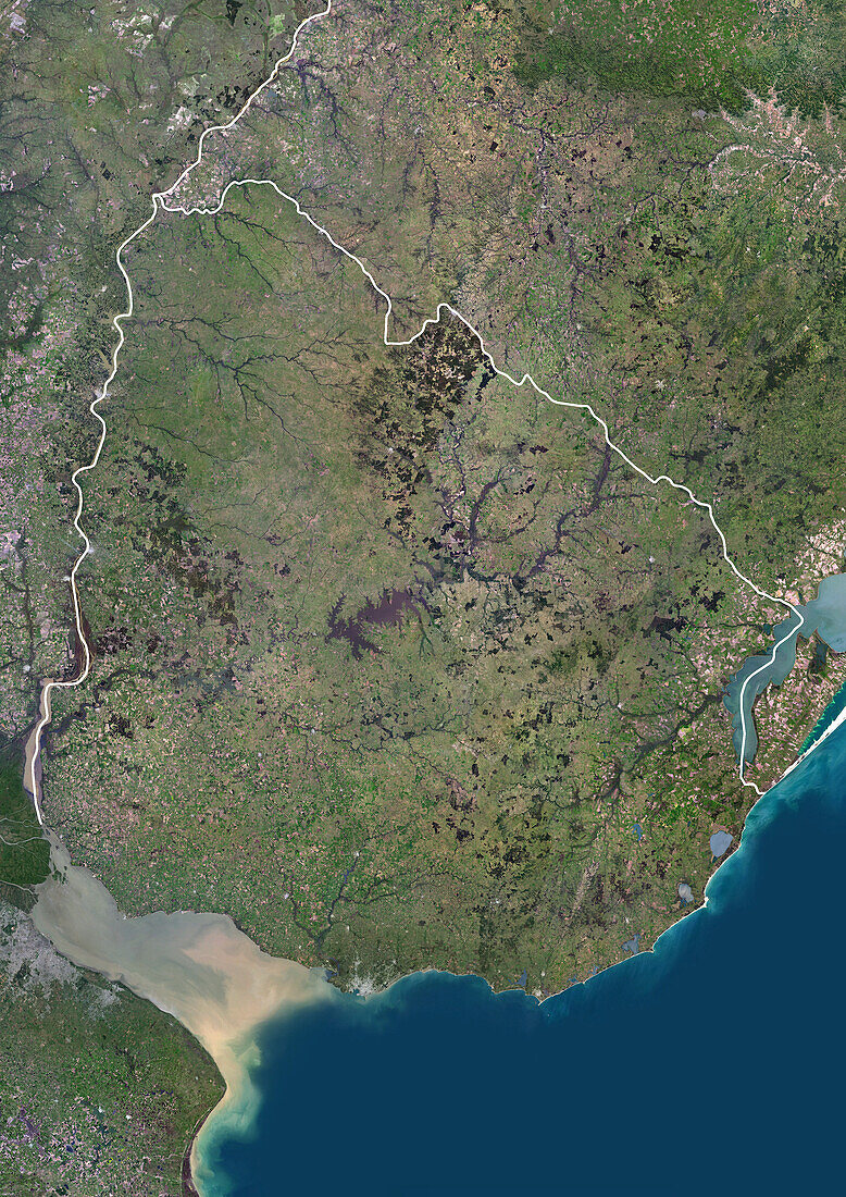Uruguay, satellite image