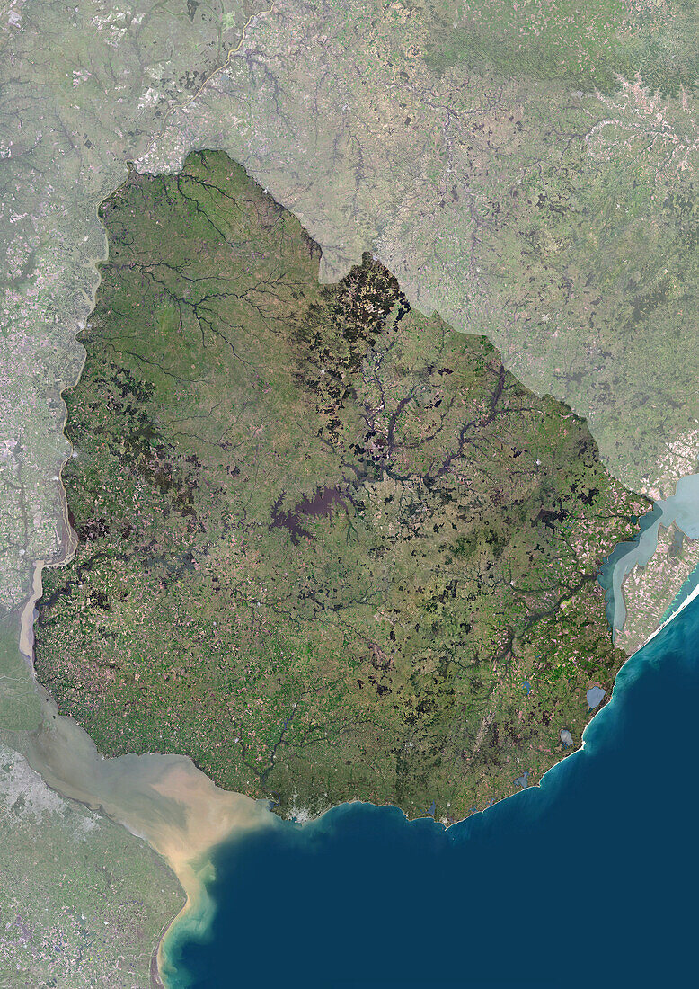 Uruguay, satellite image