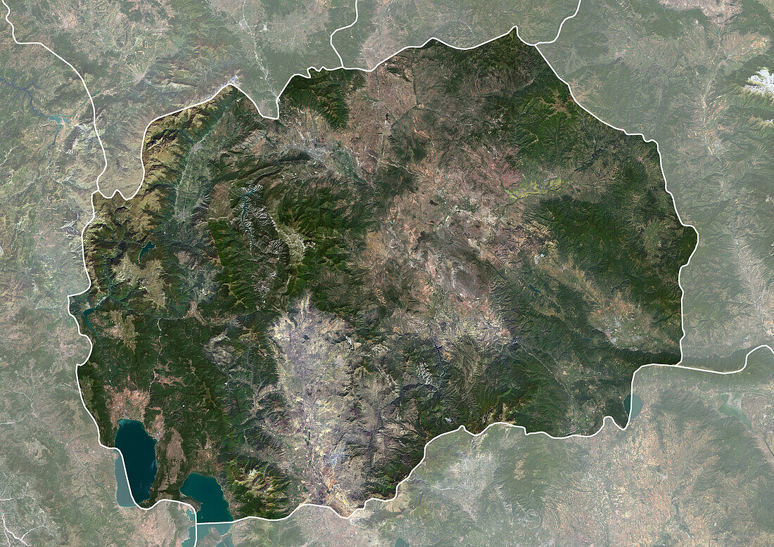 North Macedonia, satellite image