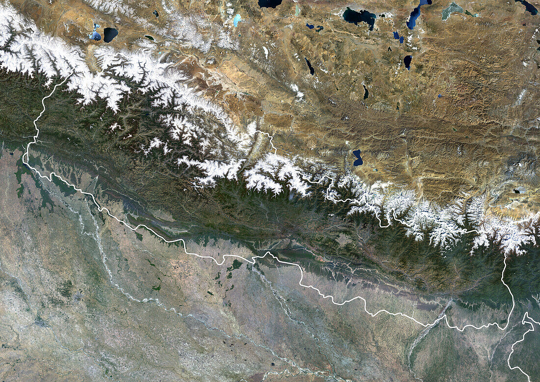 Nepal, satellite image