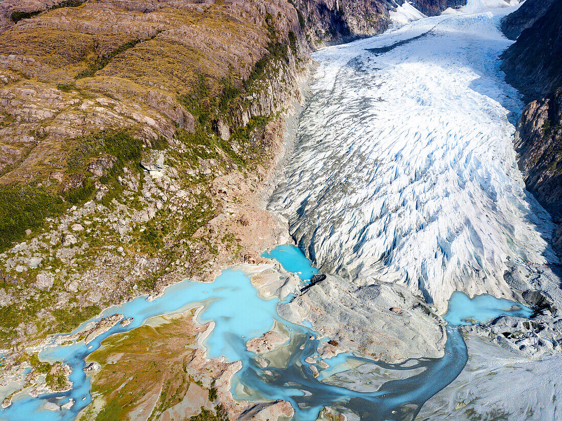 Aerial view of Bernal Glacier, Chile