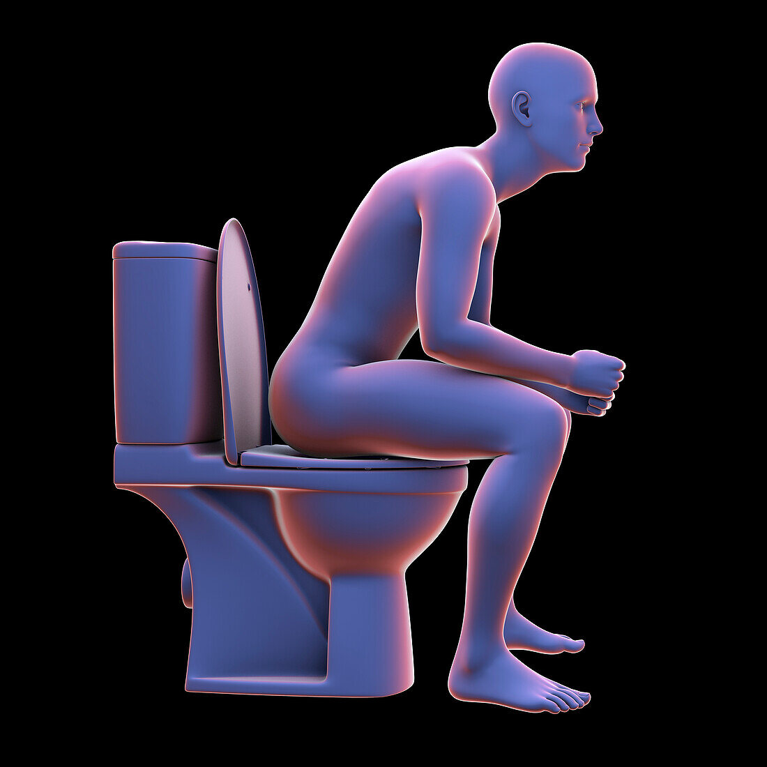 Person experiencing constipation, illustration