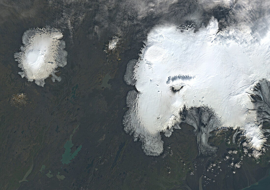 Vatnajokull Glacier, Iceland in 2017, satellite image