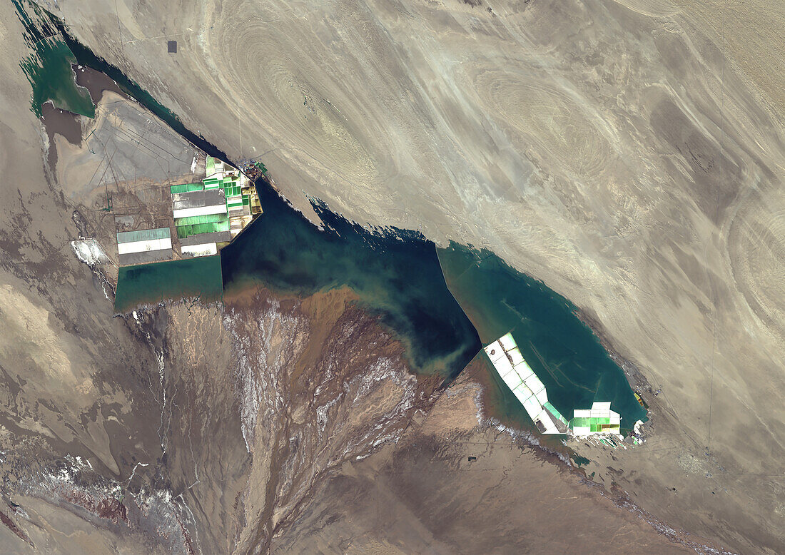 Lithium extraction, China in 2022, satellite image