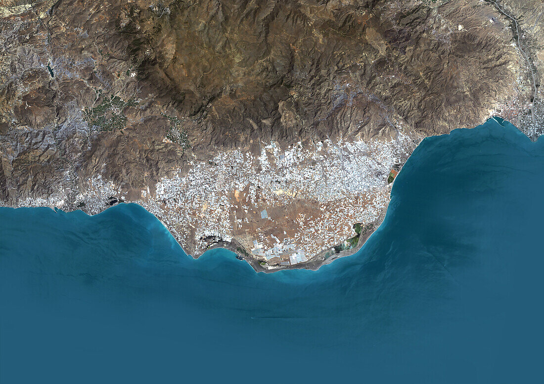 Intensive farming, Almeria, Spain in 1986, satellite image
