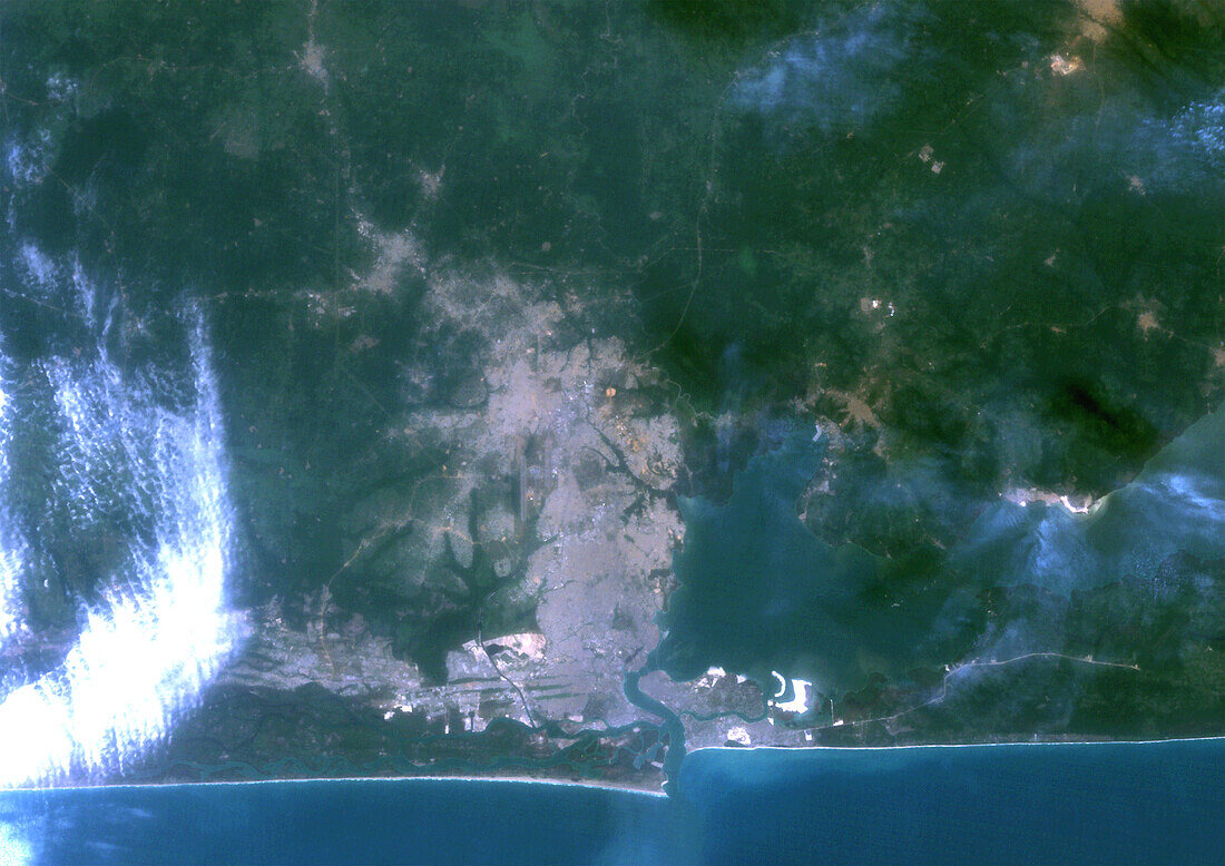 Lagos, Nigeria in 1984, satellite image