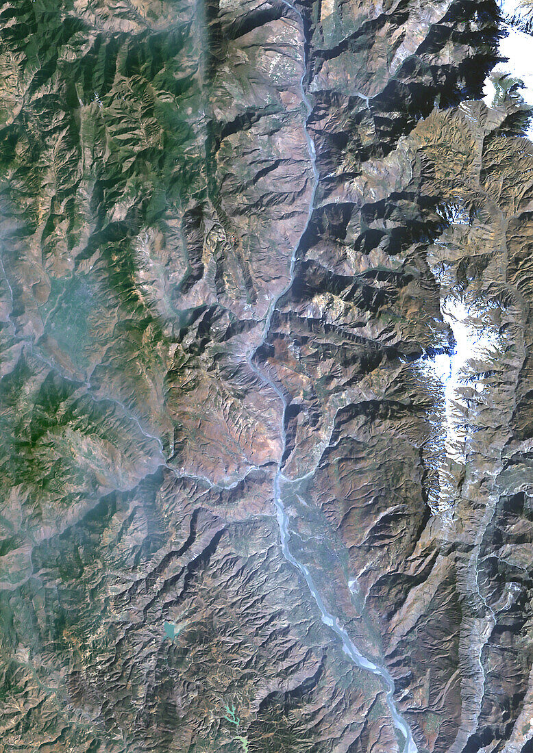 Jinsha River, China in 1987, satellite image