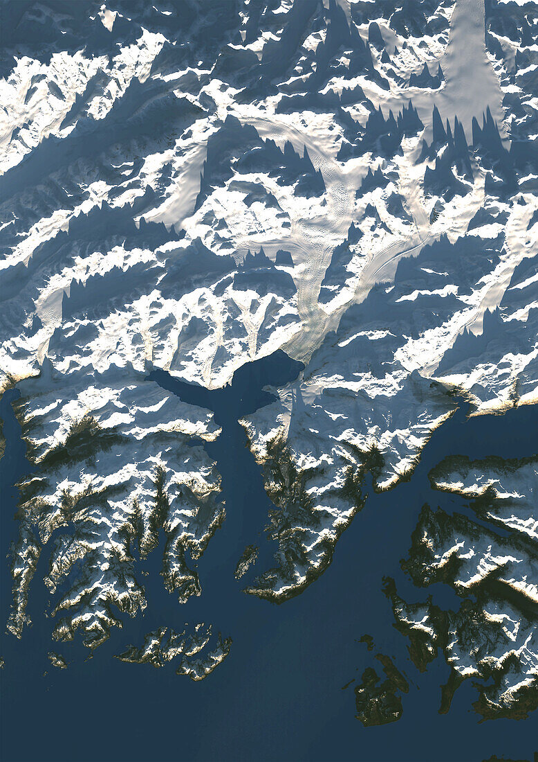 Columbia Glacier, USA, in 2022, satellite image