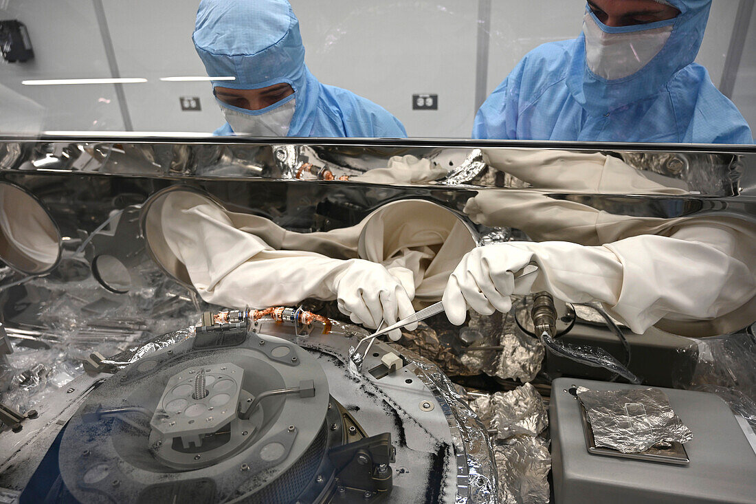Asteroid sample being processed