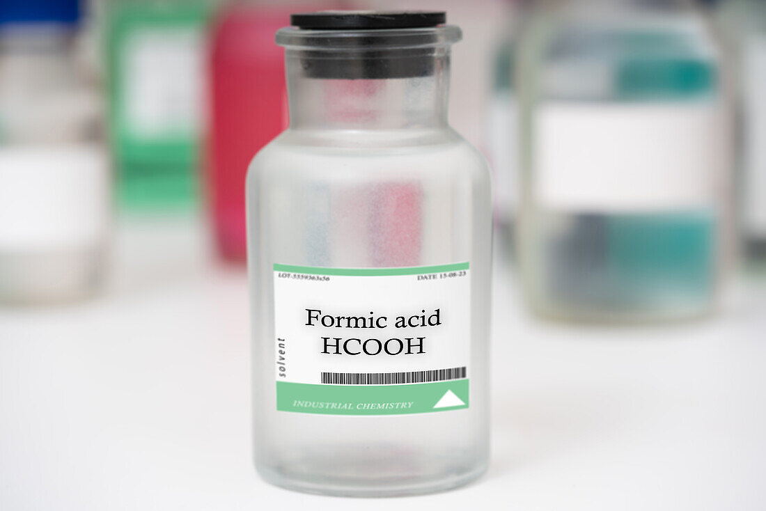 Bottle of formic acid
