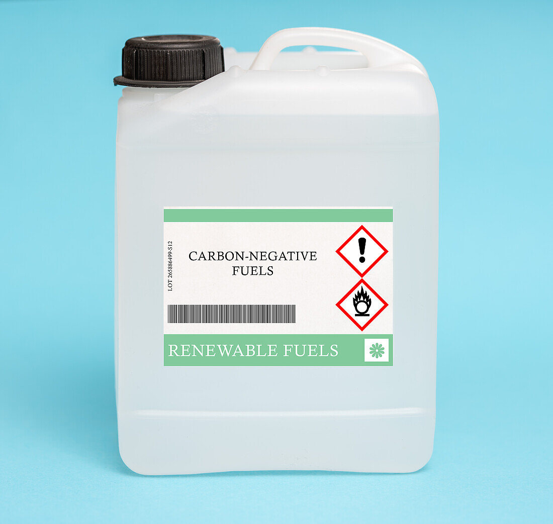 Canister of carbon-negative fuels