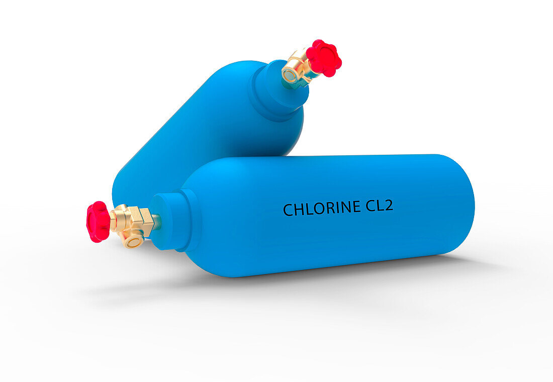 Canister of chlorine gas