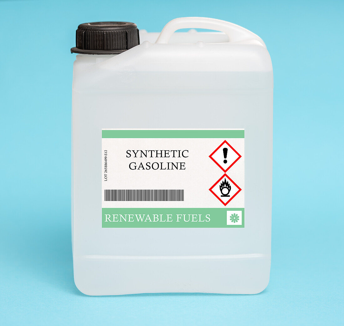 Canister of synthetic gasoline