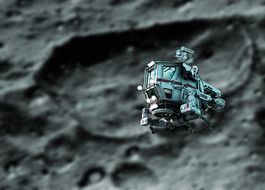 Lunar shuttle craft, illustration