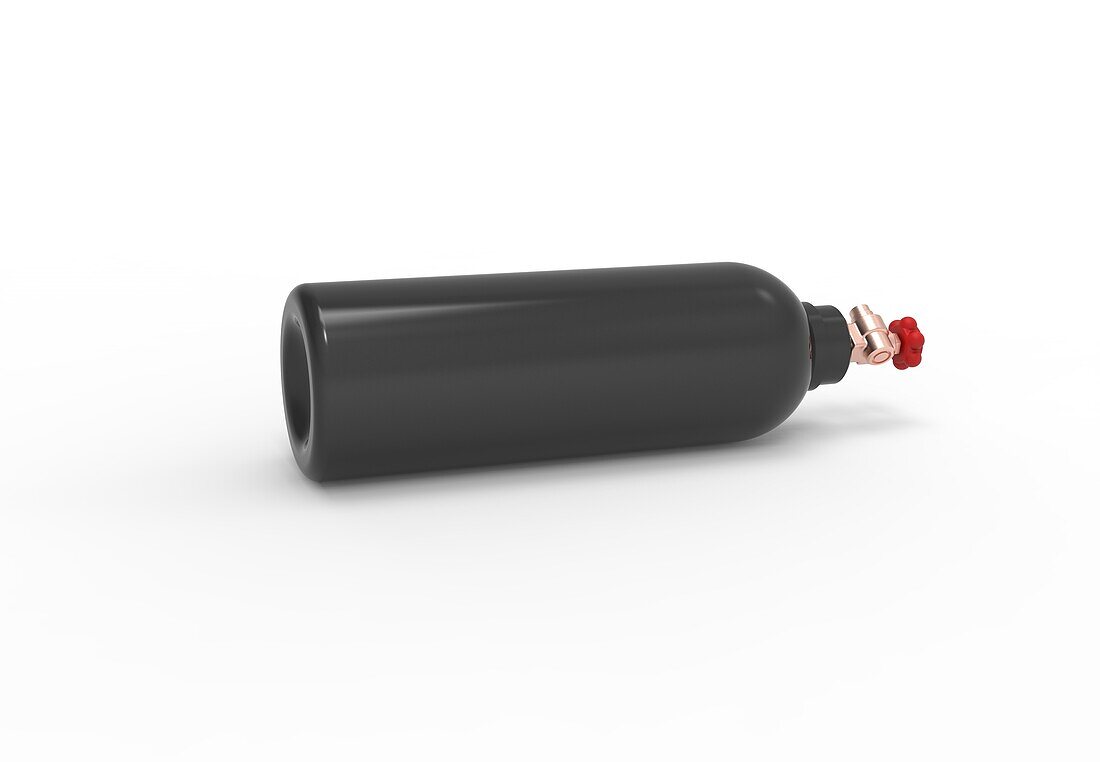 Metal cylinder for liquefied gas, illustration