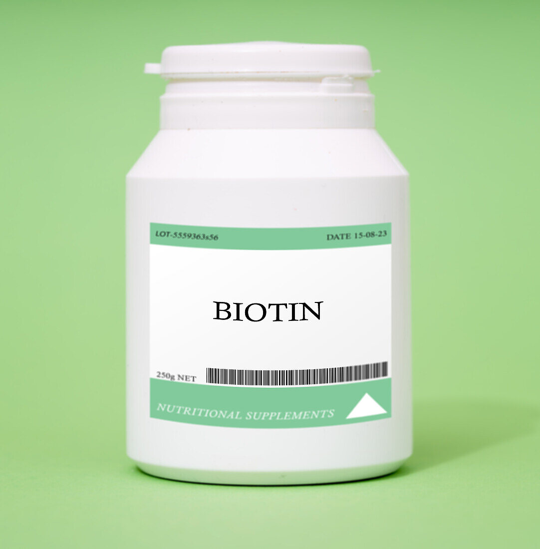 Container of biotin