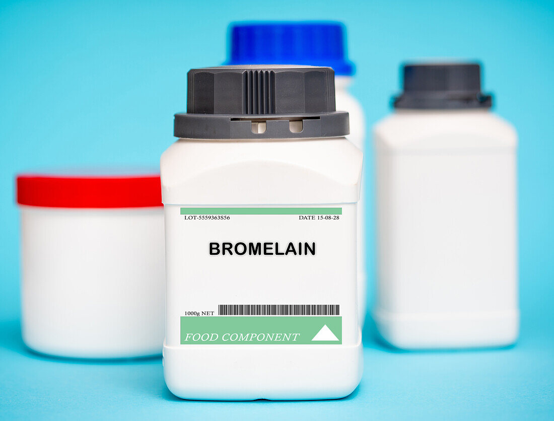 Container of bromelain