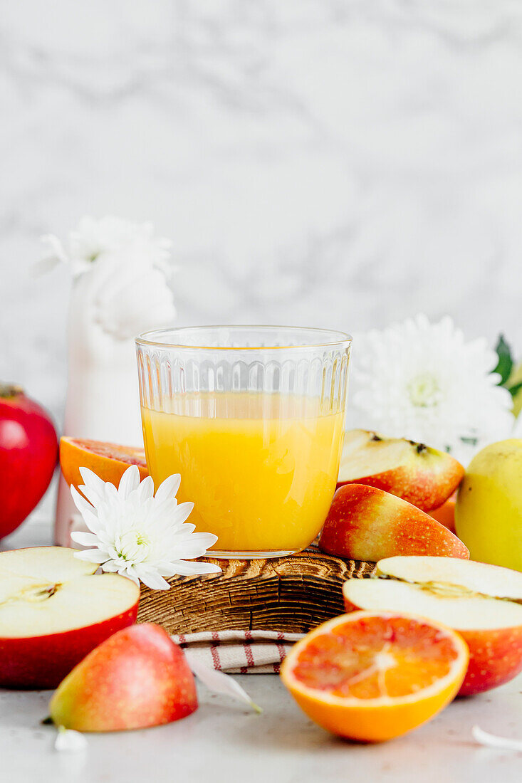 Freshly squeezed orange and apple juice