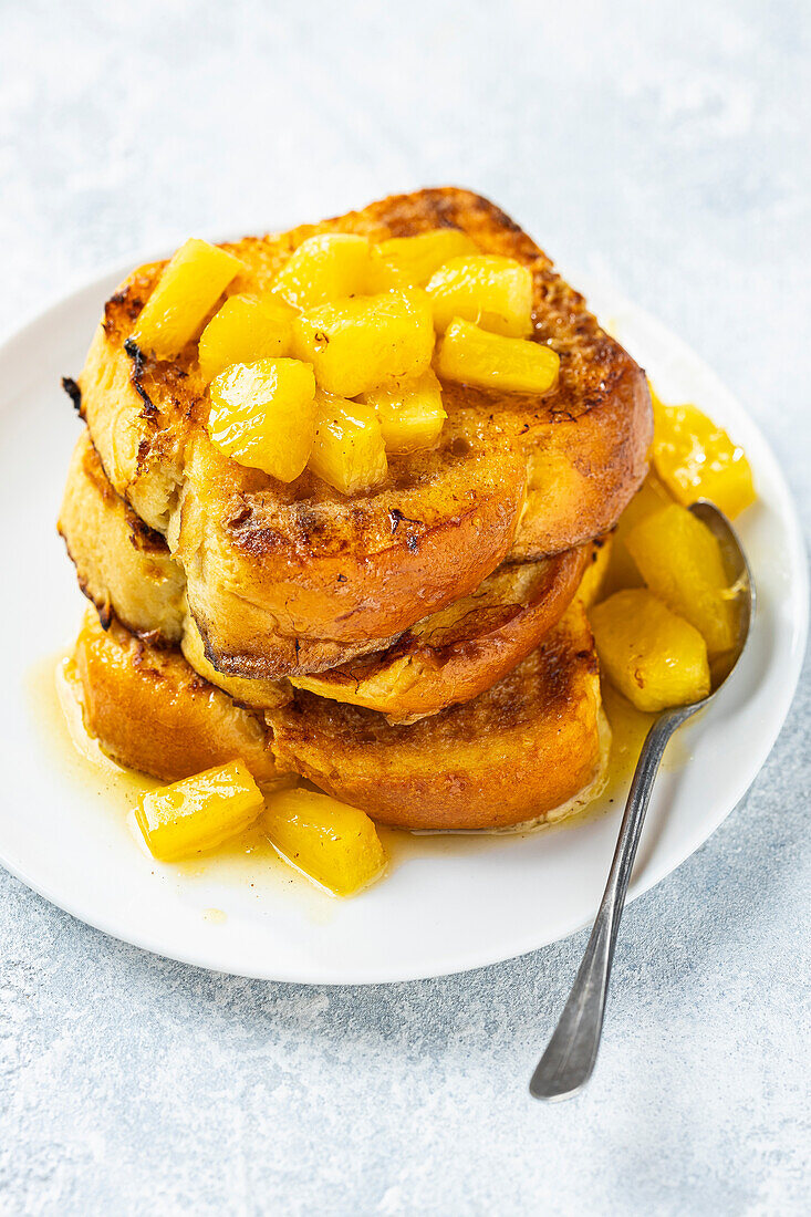 Pain Perdu with pineapple ragout