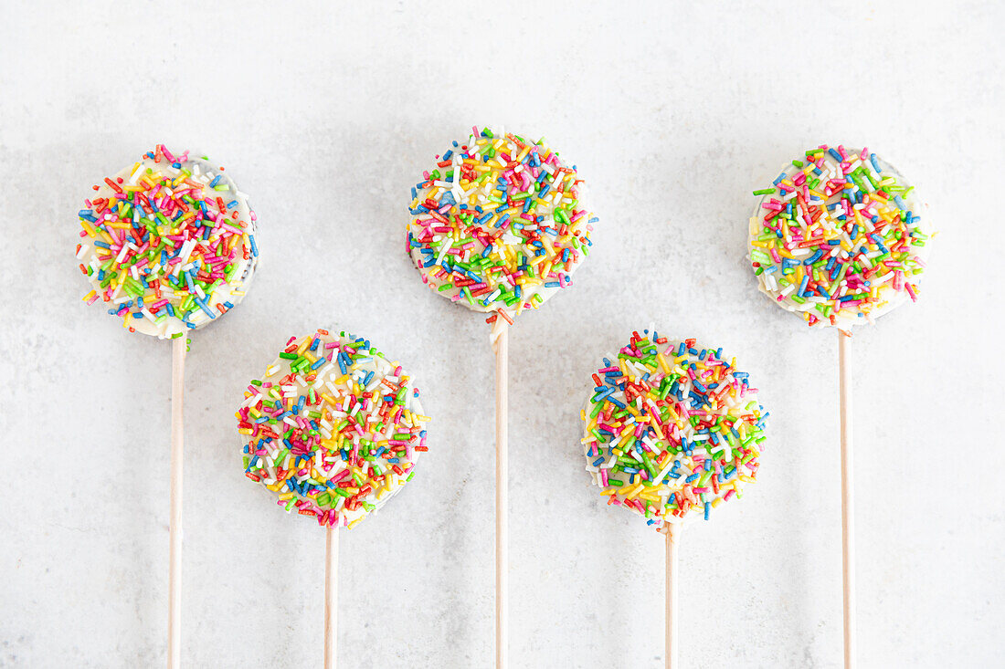 Lollies with coloured sugar sprinkles