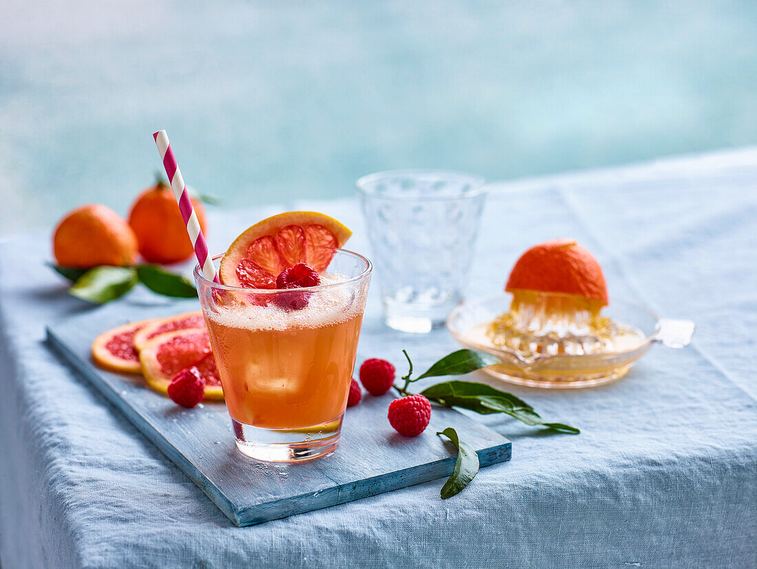 Grapefruit and mandarin lemonade