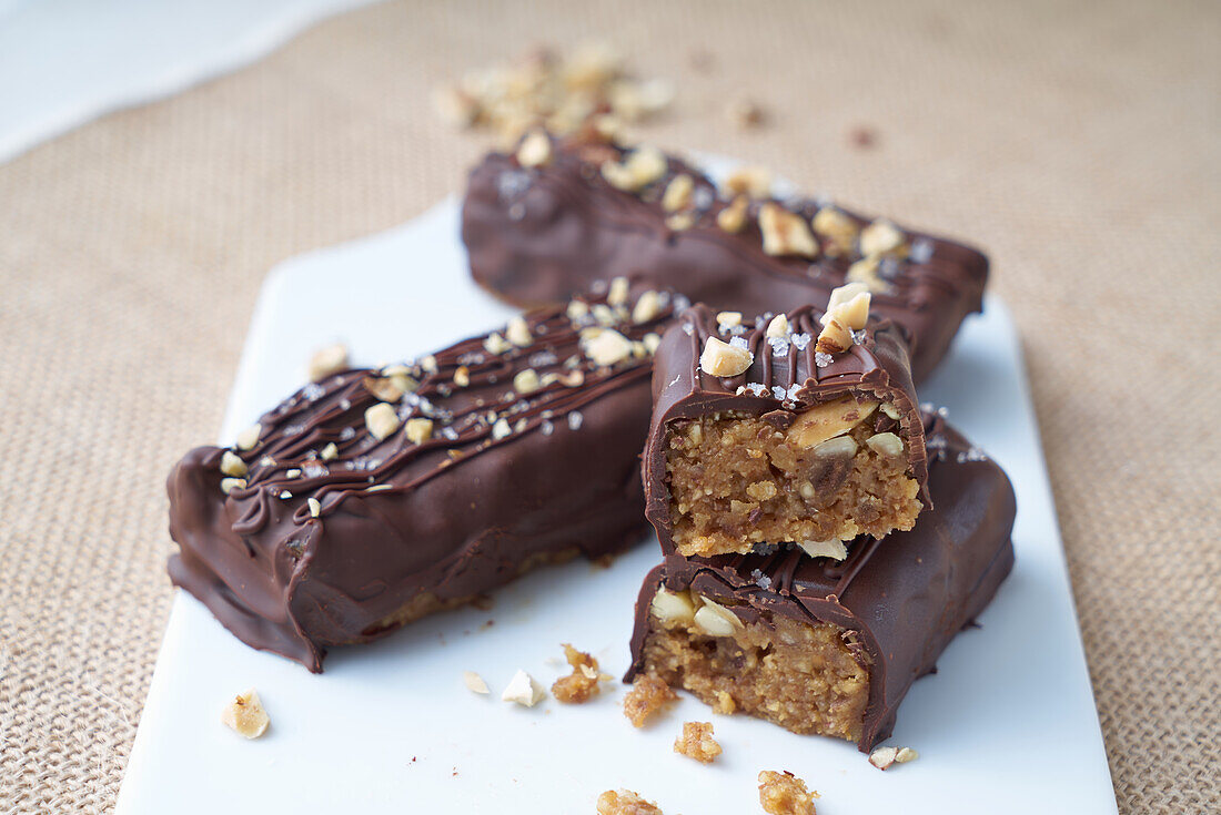 Chocolate bar with dates and dried fruit