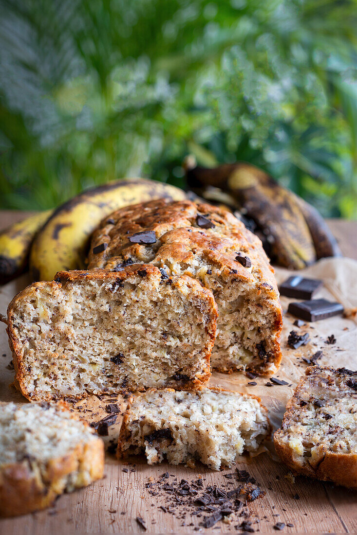 Bananenbrot mit Schokoladentropfen